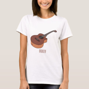 Acoustic guitar cartoon illustration  T-Shirt