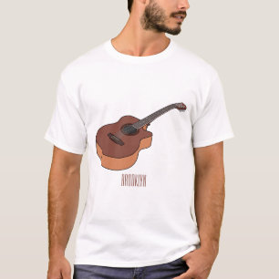 Acoustic guitar cartoon illustration  T-Shirt