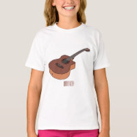 Acoustic guitar cartoon illustration 