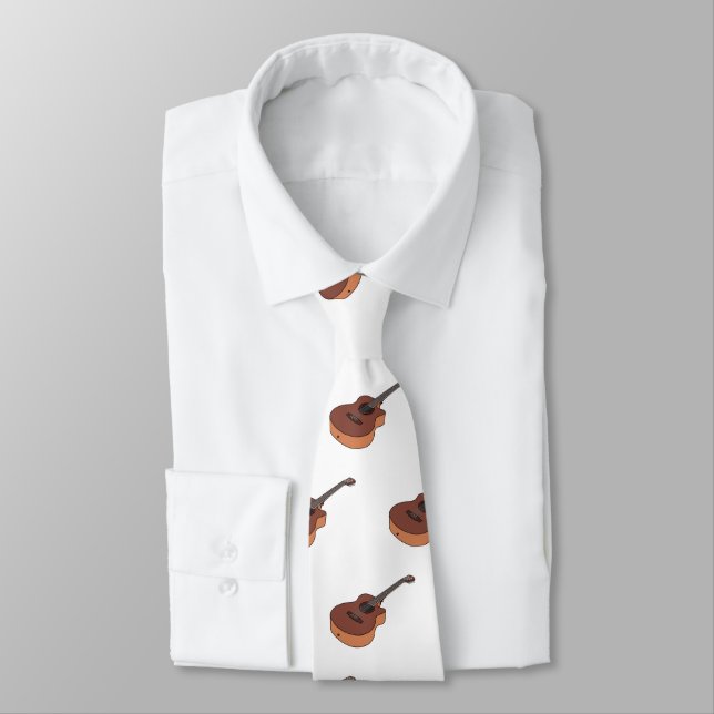 Acoustic guitar cartoon illustration  tie (Tied)