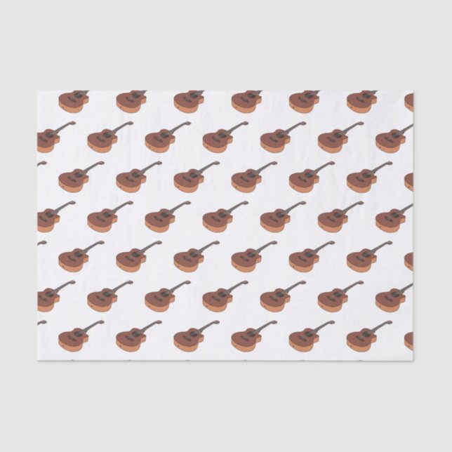 Acoustic guitar cartoon illustration  tissue paper (Front)