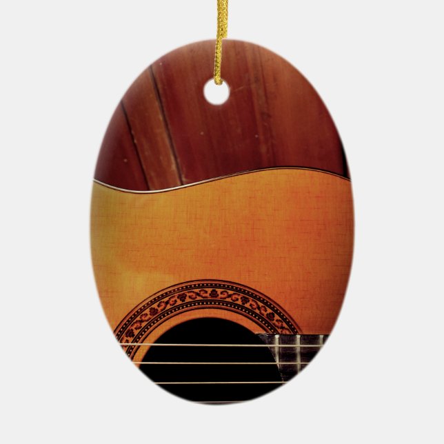 Acoustic Guitar Ceramic Tree Decoration (Front)