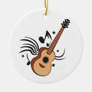 Acoustic Guitar Ceramic Tree Decoration