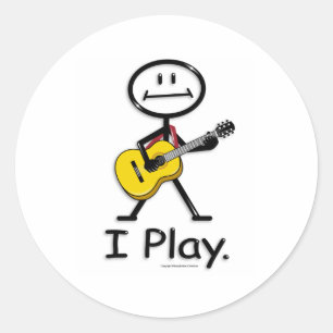 Acoustic Guitar Classic Round Sticker