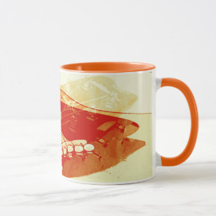 Acoustic guitar collage mug