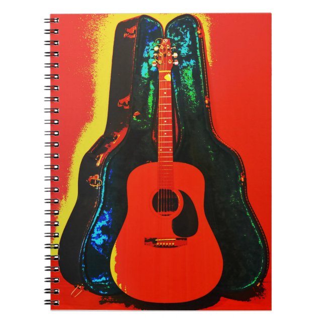 Acoustic Guitar Colourful Poster Art Journal Spira (Front)