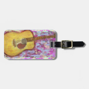 Acoustic Guitar Colours Luggage Tag