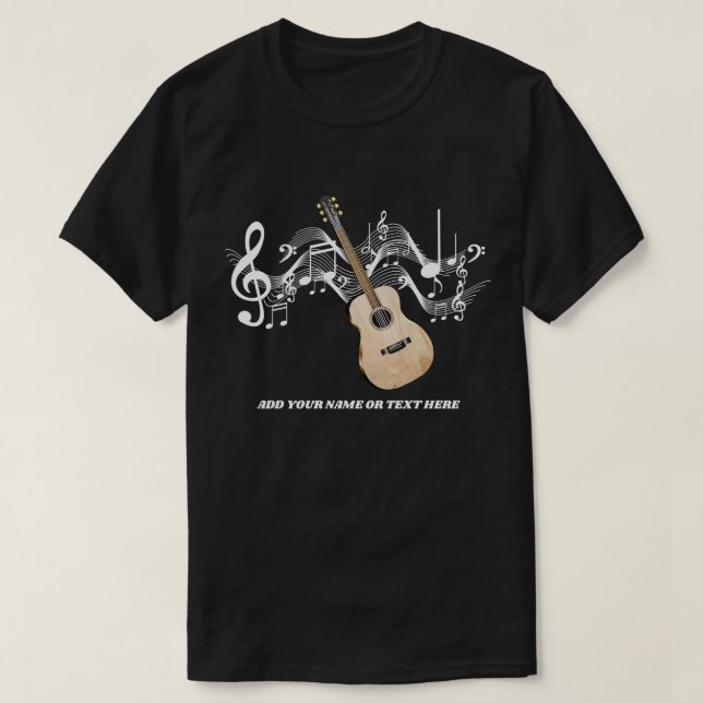 Acoustic Guitar Country Guitar T Shirts (Design Front)