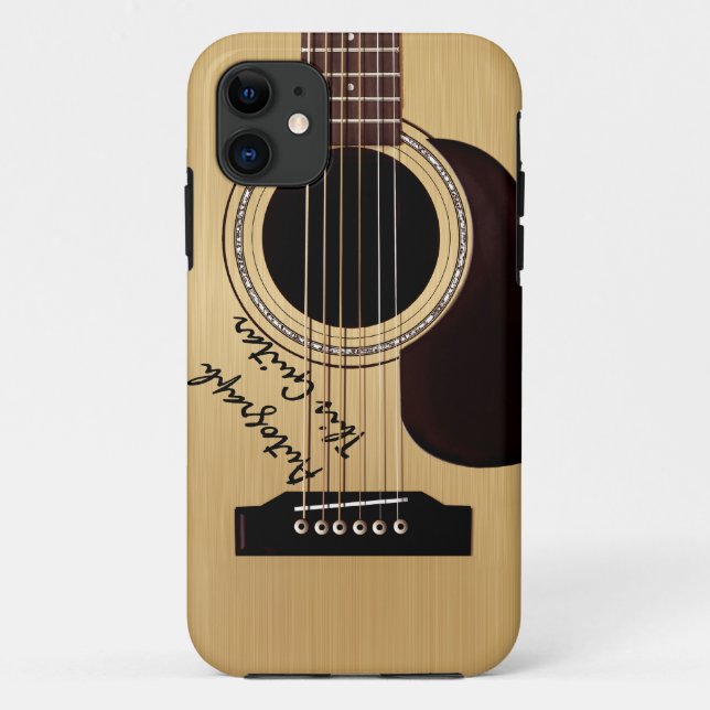 Acoustic Guitar Custom Autograph Case-Mate iPhone Case (Back)