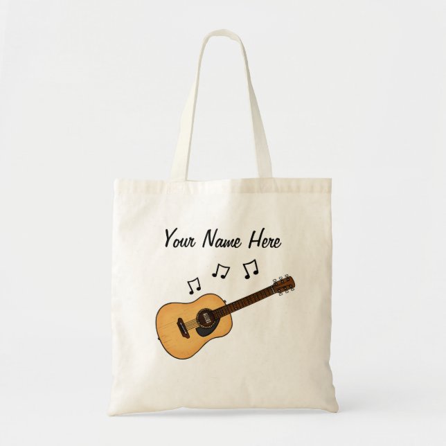 Acoustic Guitar Custom Tote Bag Guitarist Musician (Front)