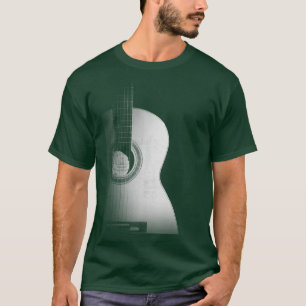 Acoustic Guitar Design Cool Grayscale Wood Guitari T-Shirt