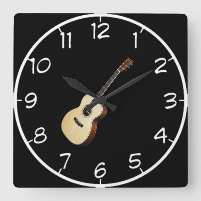 "Acoustic Guitar" design wall clocks (Front)