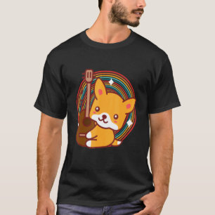 Acoustic Guitar Dog for Guitarist Music Artist Spi T-Shirt
