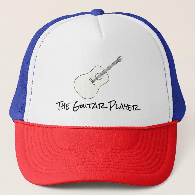 Acoustic Guitar Drawing, your text, hats (Front)
