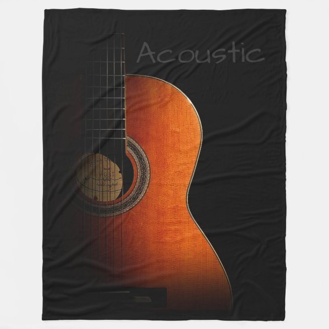 Acoustic Guitar Fleece Blanket (Front)