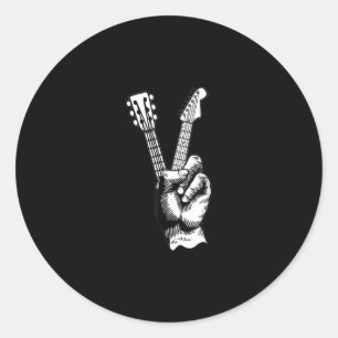 Acoustic Guitar Guitarist Bass Player Musician Classic Round Sticker