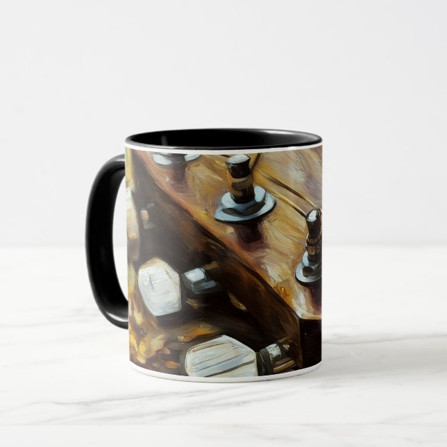 Acoustic Guitar Headstock Art Mug Cup (Front Left)