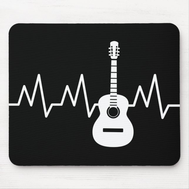Acoustic Guitar Heart Beat Mouse Mat (Front)