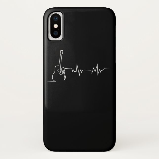 Acoustic Guitar Heartbeat Cool Gift For Guitar Case-Mate iPhone Case (Back)