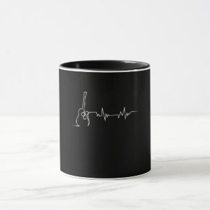Acoustic Guitar Heartbeat Cool Gift For Guitar Mug