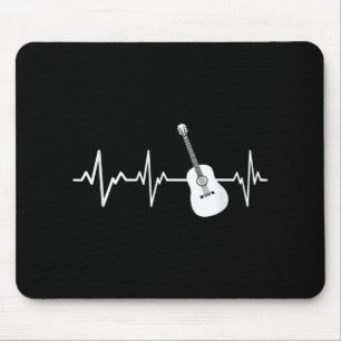 Acoustic Guitar Heartbeat Gift Instrument Guitaris Mouse Mat