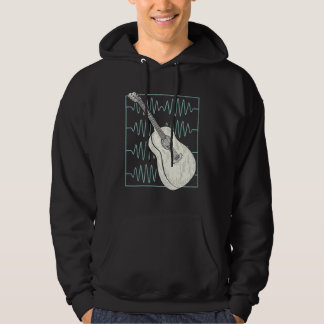 Acoustic Guitar Heartbeat Guitarists Retro Vintage Hoodie