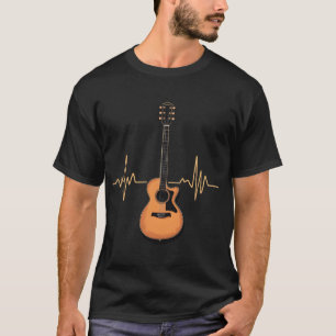 Acoustic Guitar Heartbeat - Music Lover’s Rhythm T-Shirt