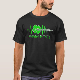 Acoustic Guitar Heartbeat St Patricksu2019s Day Gu T-Shirt