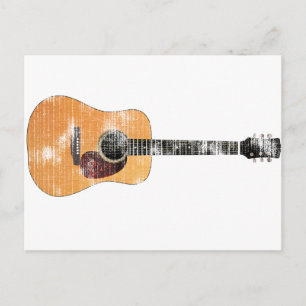 Acoustic Guitar horizontal (distressed) Postcard
