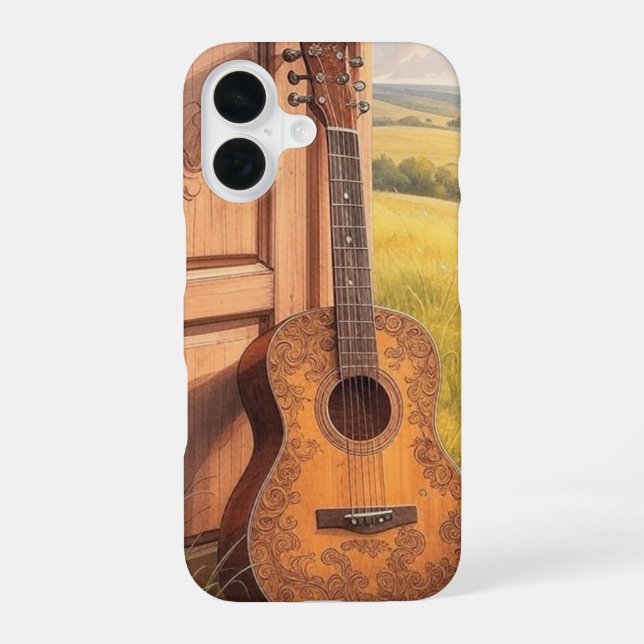 Acoustic Guitar  iPhone 16 Case (Back)