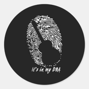 Acoustic Guitar It'S In My Dna For Guitarists Classic Round Sticker