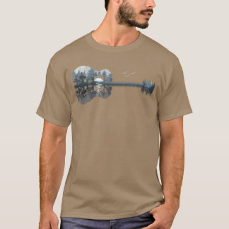 Acoustic Guitar Lake Music Guitarist Musician Men  T-Shirt