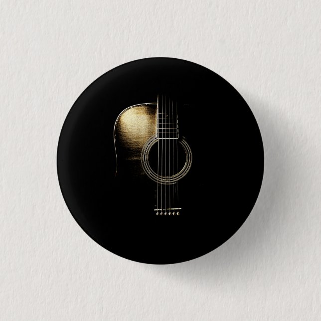 Acoustic Guitar Lite 3 Cm Round Badge (Front)