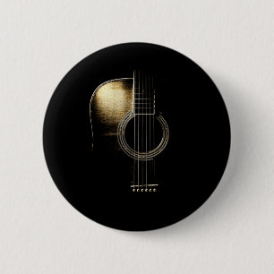 Acoustic Guitar Lite 6 Cm Round Badge