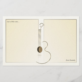 Acoustic Guitar Logo Design Notepaper Stationery