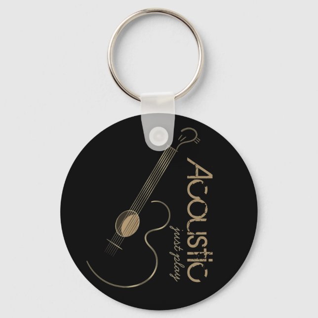Acoustic Guitar Logo Keychain (Front)