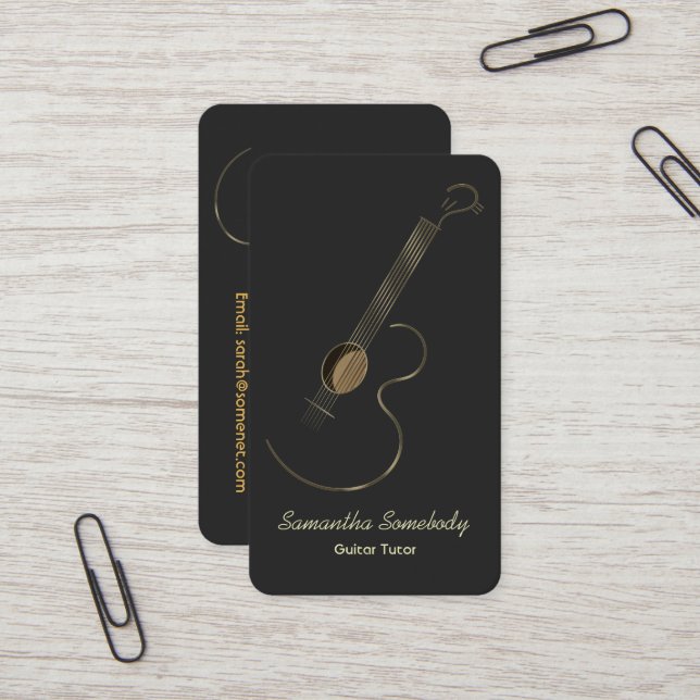 Acoustic Guitar Logo Premium Business Card (Front/Back In Situ)