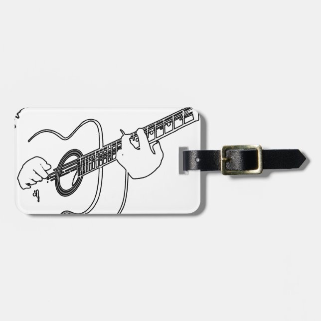 acoustic guitar luggage tag (Front Horizontal)