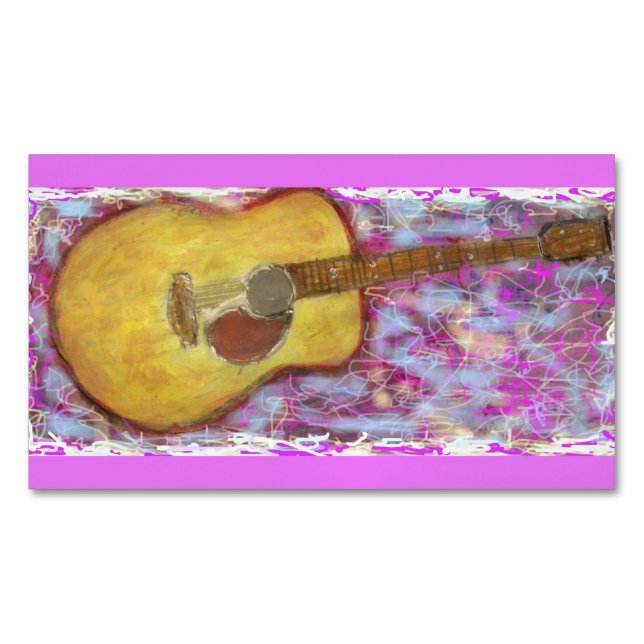 Acoustic Guitar Magnetic Business Card (Front)