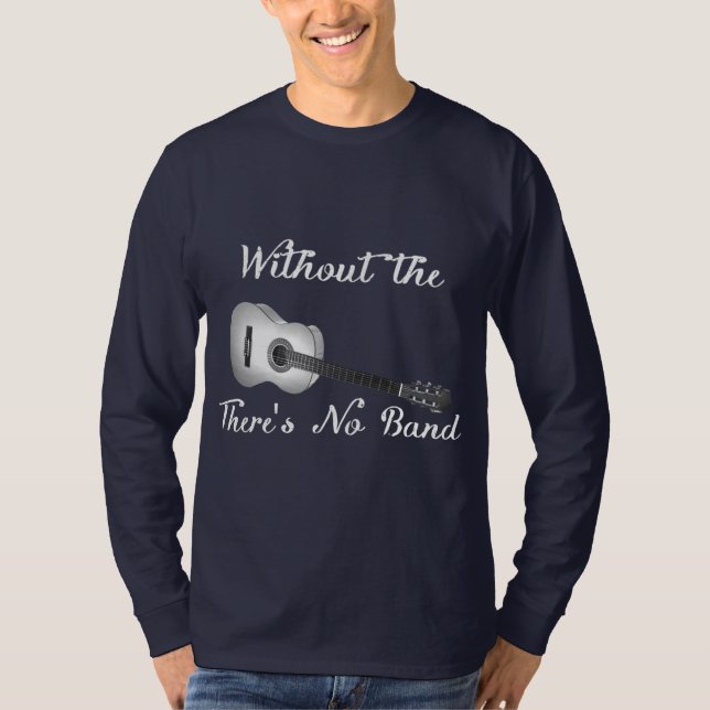 Acoustic Guitar Men’s Long Sleeve Dark Tee (Front)