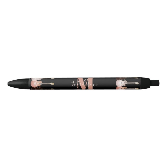 Acoustic guitar Monogram Black Ink Pen (Front)