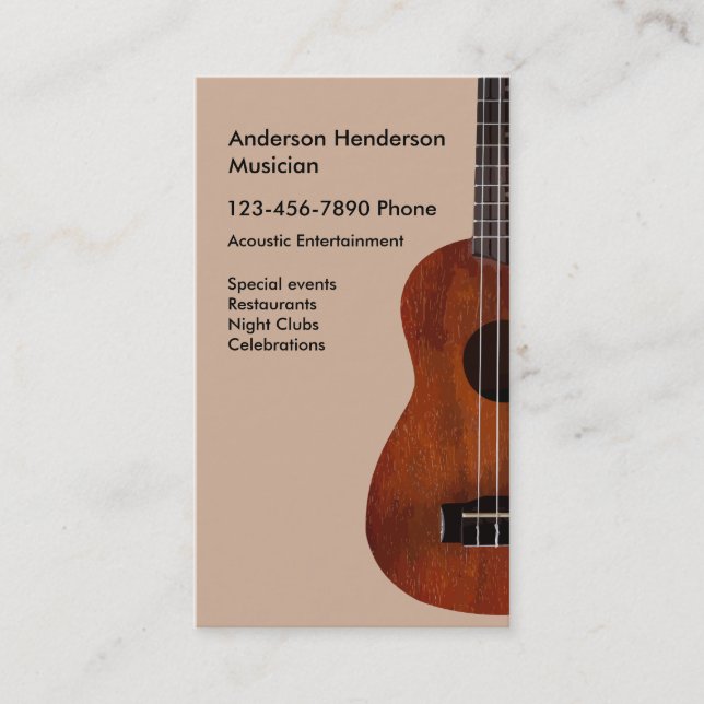 Acoustic Guitar Music Business Card (Front)