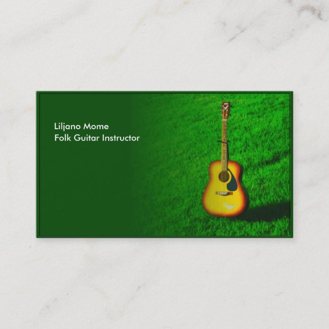Acoustic Guitar Music Business Card Template (Front)