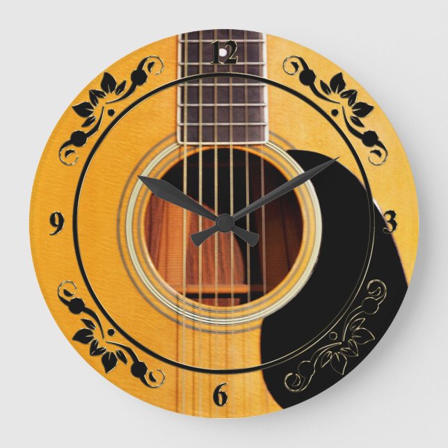 Acoustic Guitar Music Clock (Front)