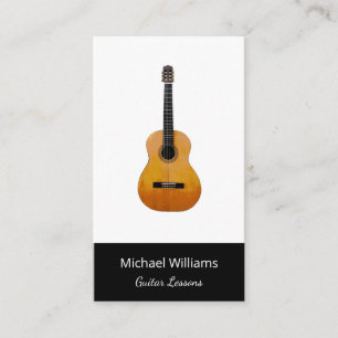 Acoustic Guitar Music Lessons Professional Business Card
