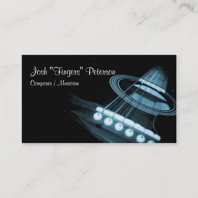 Acoustic Guitar Music Musician Business Card (Front)