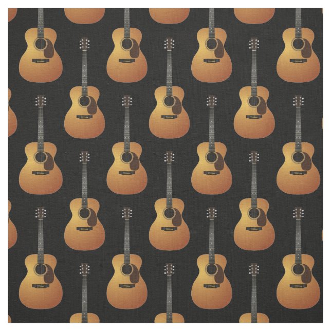 Acoustic Guitar Music Musician Room Decor Fabric (Swatch)