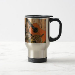 Acoustic Guitar Music-themed Art Painting Travel Mug