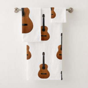 Acoustic Guitar Musical Bath Towel Set