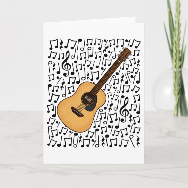 Acoustic Guitar Musical Notes Guitarist Musician (Front)